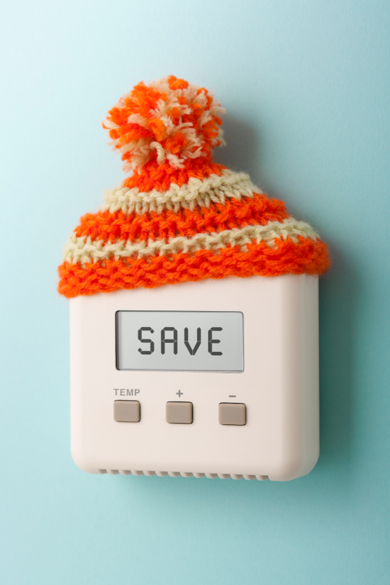 SAVE on digital room thermostat wearing woolly hat