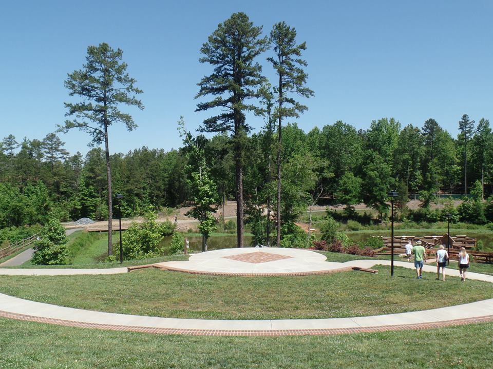 Karen  view of amphitheatre and lake