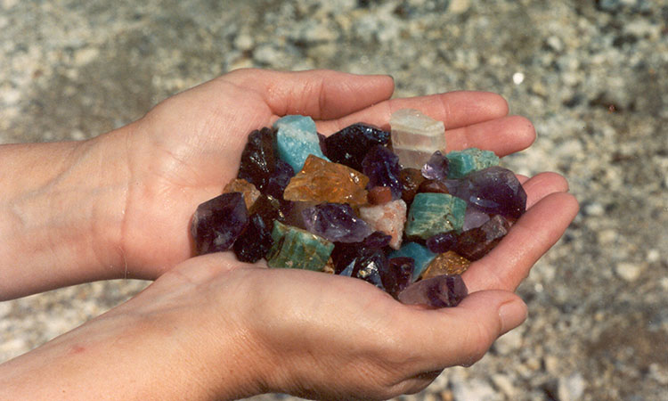 This handful of gems illustrates the abundance of mineral and gem mining near Burnsville, NC.