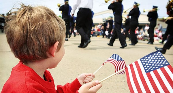 American flags line Hendersonville's Main Street in honor of veterans